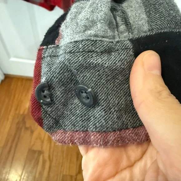 Eddie Bauer Mens TXL Plaid Flannel Long Sleeve‎ Button Down Shirt Red Black Gray - Picture 2 of 12